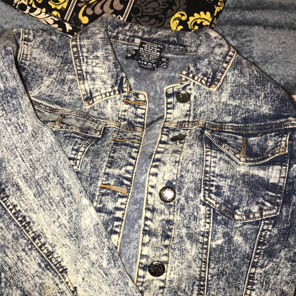 Acid wash denim jacket